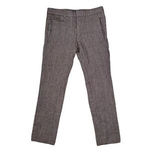 Vintage Y2K Gucci Wool Herringbone Midweight Brown Flannel Slim Pants Mens 48